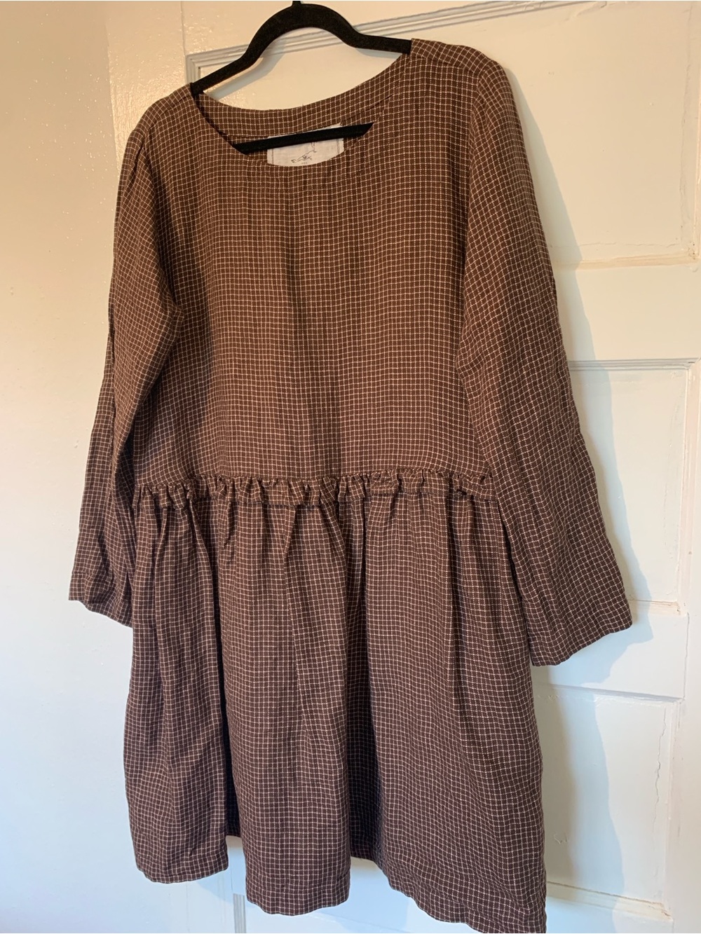 notPERFECTLINEN Soria Brown Check Dress - Picture 5 of 9